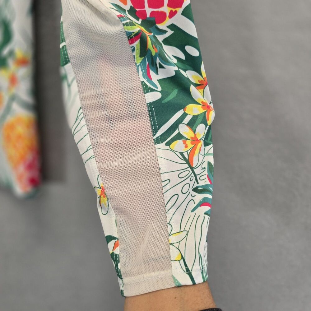 Tail L Womens golf shirt long sleeve tropical print Pinneapples colorful zip - Picture 7 of 13